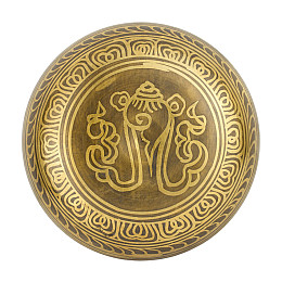 Поющая чаша Kailash Мандала Дьяни Будд Мантри Раковина 133х133х54 мм Бронзовий (27730)