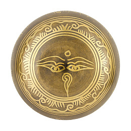Поюча чаша Kailash Мандала Дьяні Будд Мантри Очі Будди 133х133х54 мм Бронзова (27731)