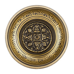 Поюча чаша Kailash Мандала Дьяни Будд Мантра Мани 133х133х54 мм Бронзова (27732)