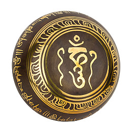 Поющая чаша Kailash Тибетський слог ХУМ Мантра Мани Узел Безкінечності 155х155х78 мм Чорнене бронза (27738)