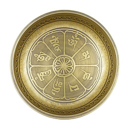 Поющая чаша Kailash Мандала Мани Пламя Мантра Мани Двойний ваджра 150х150х73 мм Бронзовий (27694)