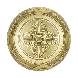 Поющая чаша Kailash Мандала Мани Пламя Мантра Мани Двойний ваджра 150х150х73 мм Бронзовий (27694)