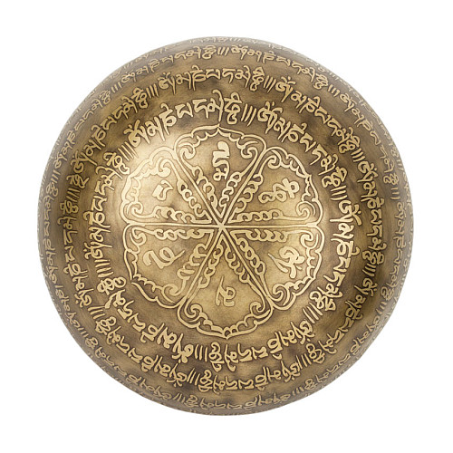 Поющая чаша Kailash Тибетская Глаза Будды Мантра Мани Мандала Мани 153х153х82 мм Античный Бронзовый (27695)