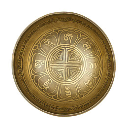 Поющая чаша Kailash Символ Шоу Мантра Мани Узел Бесконечності 177х177х85 мм Античний Бронзовий (27696)