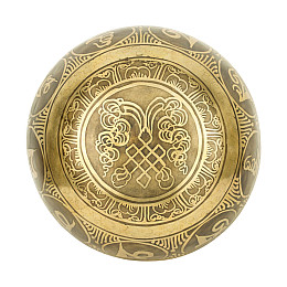 Поющая чаша Kailash Символ Шоу Мантра Мани Узел Бесконечності 177х177х85 мм Античний Бронзовий (27696)