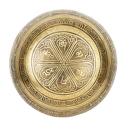 Поющая чаша Kailash Тибетська Глаза Будди Мантра Мани Мандала Мани 189х189х91 мм Античний Бронзовий (27697)
