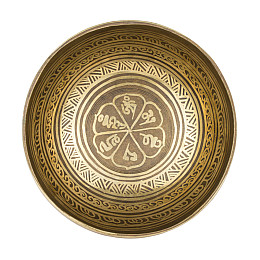 Поюча чаша Kailash Мандала Мани 8 символів щастя 173х173х85 мм Античний Бронзовий (27745)