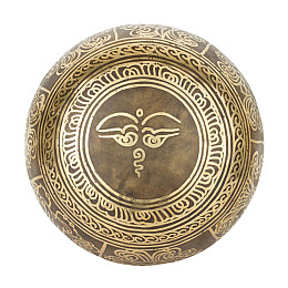 Поюча чаша Kailash Мандала Мани 8 символів щастя 173х173х85 мм Античний Бронзовий (27745)