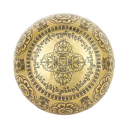 Поющая чаша Kailash Тибетська Янтра 170х170х85 мм Античний Бронзовий (27747)