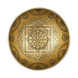 Поющая чаша Kailash Тибетська Янтра 170х170х85 мм Античний Бронзовий (27747)