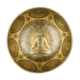 Поющая чаша Kailash Тибетська Чакри 186х186х92 мм Античний Бронзовий (27746)