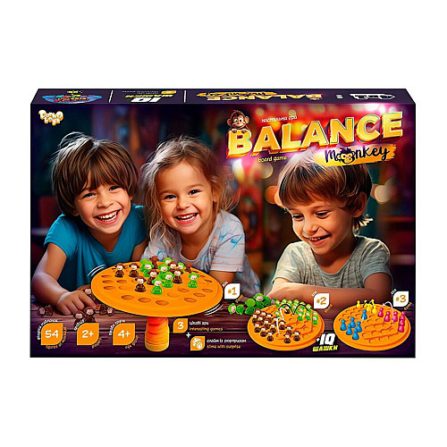 Развивающая настольная игра Balance Monkey Danko Toys BalM-02 54 фигурки обезьянок