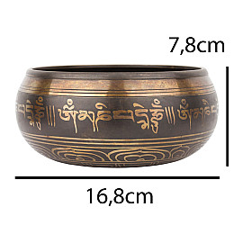 Поюча чаша Kailash Дхармачакра 168х168х78 мм Античний Бронзовий (27700)