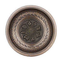 Поюча чаша Kailash Дхармачакра 168х168х78 мм Античний Бронзовий (27700)