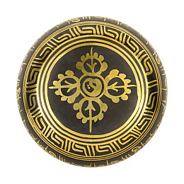 Поющая чаша Kailash Мандала Мани Мантри Ваджр 120x120x48 мм Бронзова (27735)