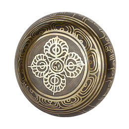 Поющая чаша Kailash Мандала Мани Мантри Мани Ваджр 117х117х46 мм Бронзова (27769)