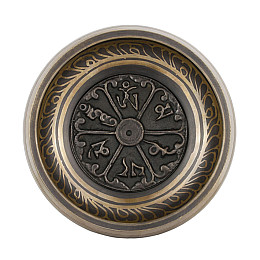 Поющая чаша Kailash Мандала Мани Мантри Мани Ваджр 117х117х46 мм Бронзова (27769)