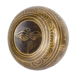 Поющая чаша Kailash Мандала Дхьяни Будд Мантри Мани Глаза Будди 155х155х64 мм Бронзова (27768)