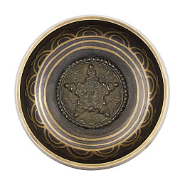 Поющая чаша Kailash Мандала Дхьяни Будд Мантри Мани Глаза Будди 155х155х64 мм Бронзова (27768)