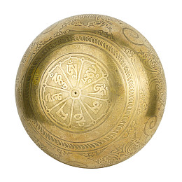 Поющая чаша Kailash Мандала Мани 8 Символів Щастя 210x210x105 мм Бронзова (27691)