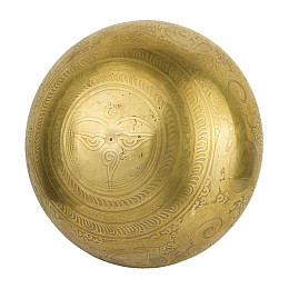 Поющая чаша Kailash Ваджр Мантра Мани Глаза Будды 210x210x105 мм Бронзовый (27692)