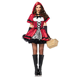 Костюм красной шапочки Leg Avenue Gothic Red Riding Hood S платье и накидка SO9122 Multicolor