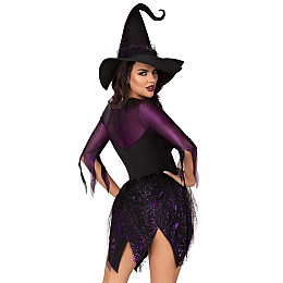 Костюм відьми Leg Avenue Mystical Witch M плаття і капелюх SO9333 Фіолетовий