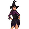 Костюм ведьмы Leg Avenue Mystical Witch XL платье и шляпа SO9335 Фиолетовый