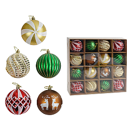 Новогодние украшения Yufeng 16 шт 7 см Разноцветный (161087)