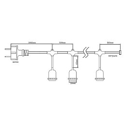 Уличная гирлянда на подвесах Feron CL50-13-1 Евро белт-лайт 230 V 20хЕ27 10 м Black