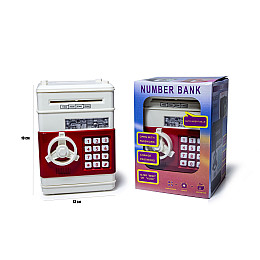 Дитяча електронна скарбничка Yufeng Number Bank 19х13 см Біло-червона (488960132)