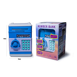 Детская электронная копилка Yufeng Number Bank 19х13 см Бирюзовый (283681731)