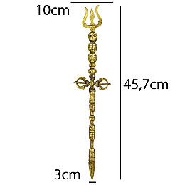 Ритуальний жезл Kailash Тантричний символ Кхатванга Бронза 46 см (26658)