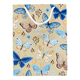 Пакет подарковий Львівська Мануфактура Друку Бабочки 27х33 см Різнокольоровий L43