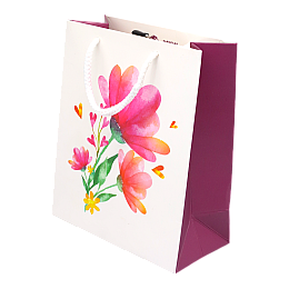 Пакет подарковий Львівська Мануфактура Друку Акварельні квіти 14х17 см Різнокольоровий S11