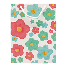 Пакет подарочний Львівська Мануфактура Друку Квіти 17,5х23 см Різнокольоровий M29