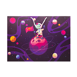 Пакет подарковий Львівська Мануфактура Друку Космонавт 32х42 см Різнокольоровий XL13MS