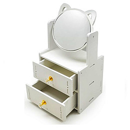 Шкатулка-комод для украшений и косметики с зеркалом Stenson TL00381 27х17х13 см Белый