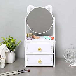 Шкатулка-комод для украшений и косметики с зеркалом Stenson TL00381 27х17х13 см Белый