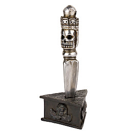 Пхурба з підставкою Kailash Череп 11.5х2 см Темно-сріблястий (27663)