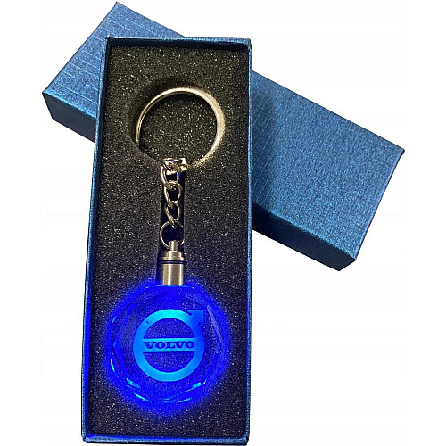 Брелок автомобільний на ключі з логотипом GF Volvo з підсвіткою 11 см Прозорий (С051074)