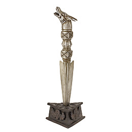 Пхурба з підставкою Kailash Дракон 22х2.9 см Темно-сріблястий (27668)