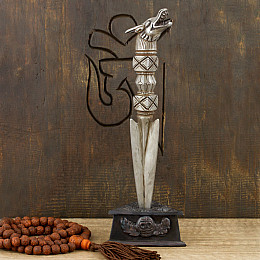 Пхурба з підставкою Kailash Дракон 22х2.9 см Темно-сріблястий (27668)