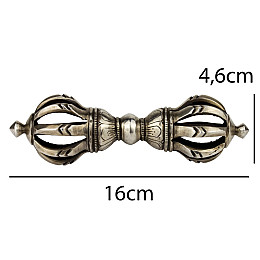 Ритуальний символ буддизму Kailash Ваджраяни Дев'ять спиць 16х4.6 см Сріблястий (27925)