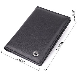 Обкладинка на паспорт універсального формату ST Leather 23078 9,5х13,5х1 см Чорний
