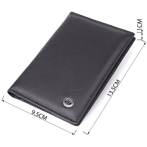 Обкладинка на паспорт універсального формату ST Leather 23078 9,5х13,5х1 см Чорний