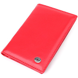 Обкладинка на паспорт універсального формату ST Leather 23080 9,5х13,5х1 см Червоний