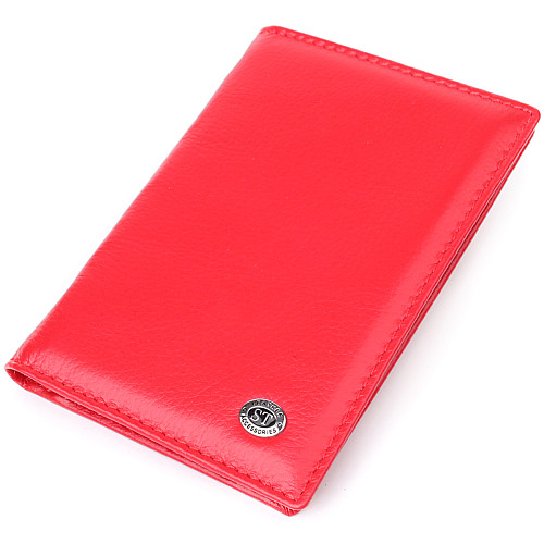 Обкладинка на паспорт універсального формату ST Leather 23080 9,5х13,5х1 см Червоний