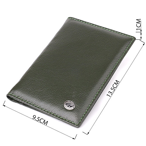 Обкладинка на паспорт універсального формату ST Leather 23081 9,5х13,5х1 см Зелений