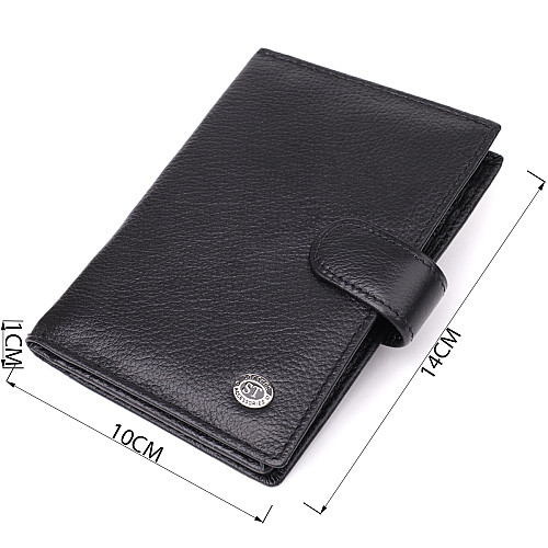 Обкладка для документів унісекс ST Leather 23116 10х14х1 см Чорний